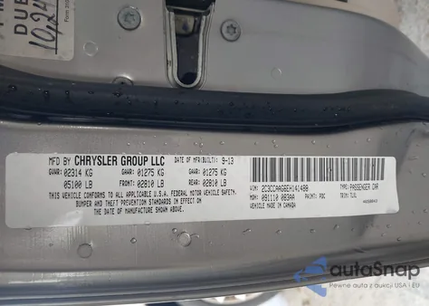 2014 Chrysler 300 из США, поврежденный, VIN 2C3CCAAG6EH141488